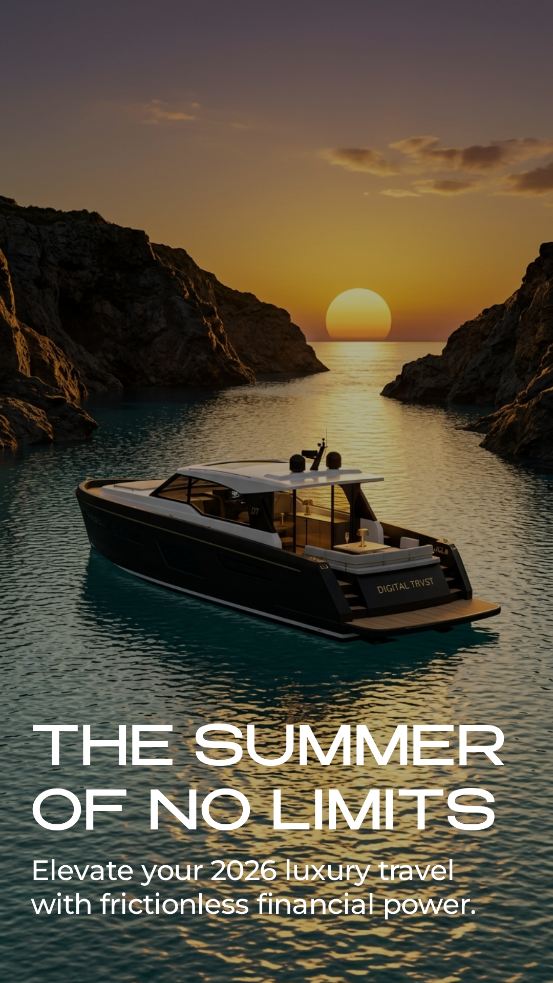 The summer of no limits — yacht at sunset